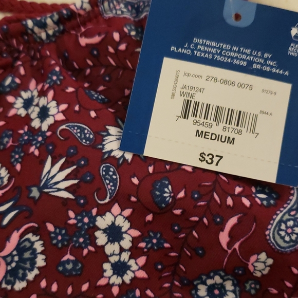 ARIZONA Paisley Flounce swim top - Wine - Picture 4 of 10